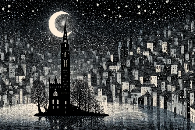 Escher Inspired Art A Surreal Landscape Illustration