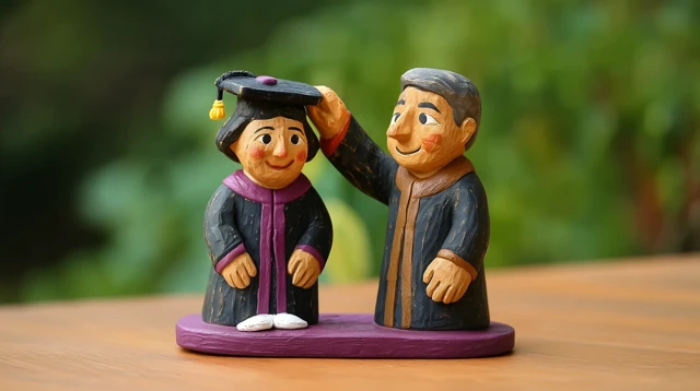 Graduation Ceremony Folk Art Sculpture