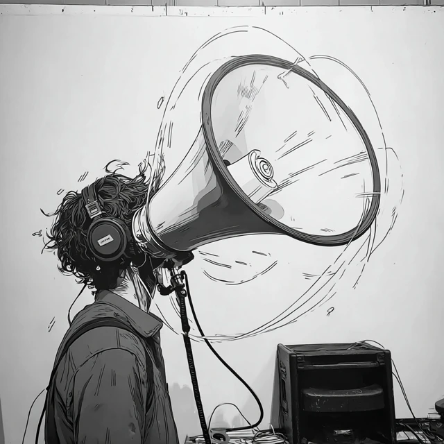 Deafening Sound Child with Headphones
