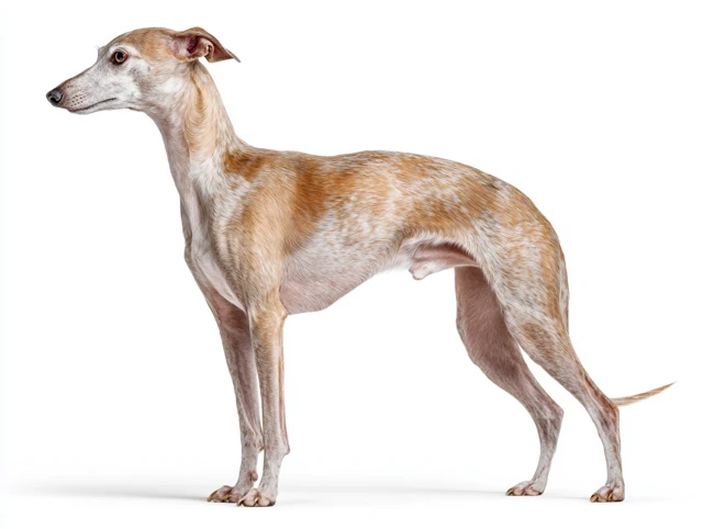 Italian Greyhound Hyper Realistic Side View