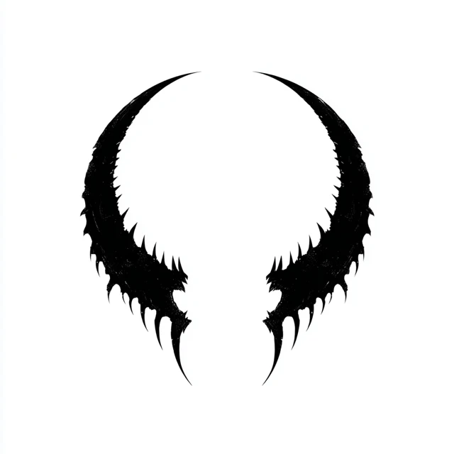 Dark Fantasy Icon Abstract Fangs Chaos Symbol