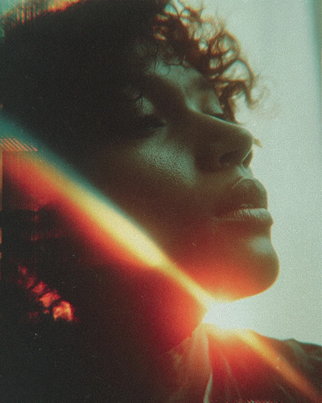 Surreal Portrait of a Black Woman Glitch Art
