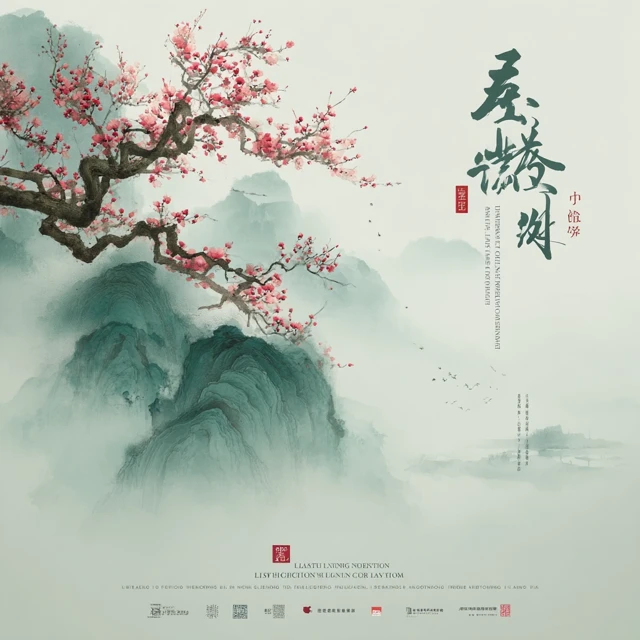 Lichun Plum Blossoms Chinese Ink Painting