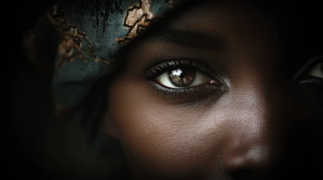African Woman Eye Portrait Poetic Art