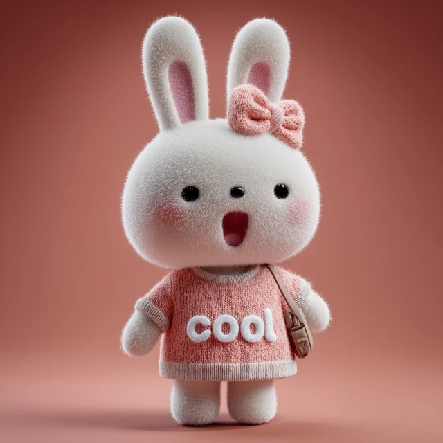 Cute Rabbit in Pink with Cool Outfit 3D Render