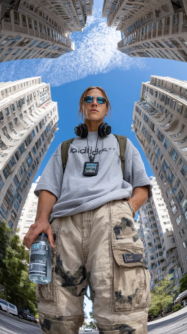 Urban Streetwear Portrait: Young Man in Adidas