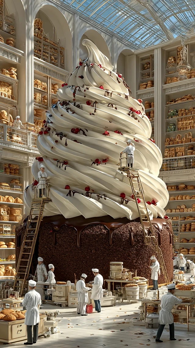 Surreal Cake Bakery Scene Miniature Chefs Decorating