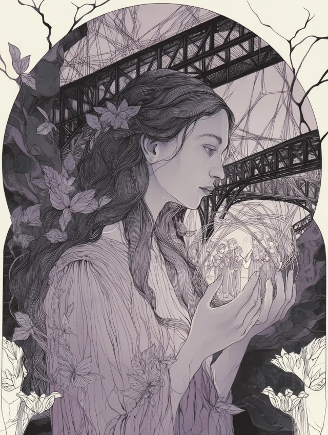 Support of Connection Art Nouveau Illustration