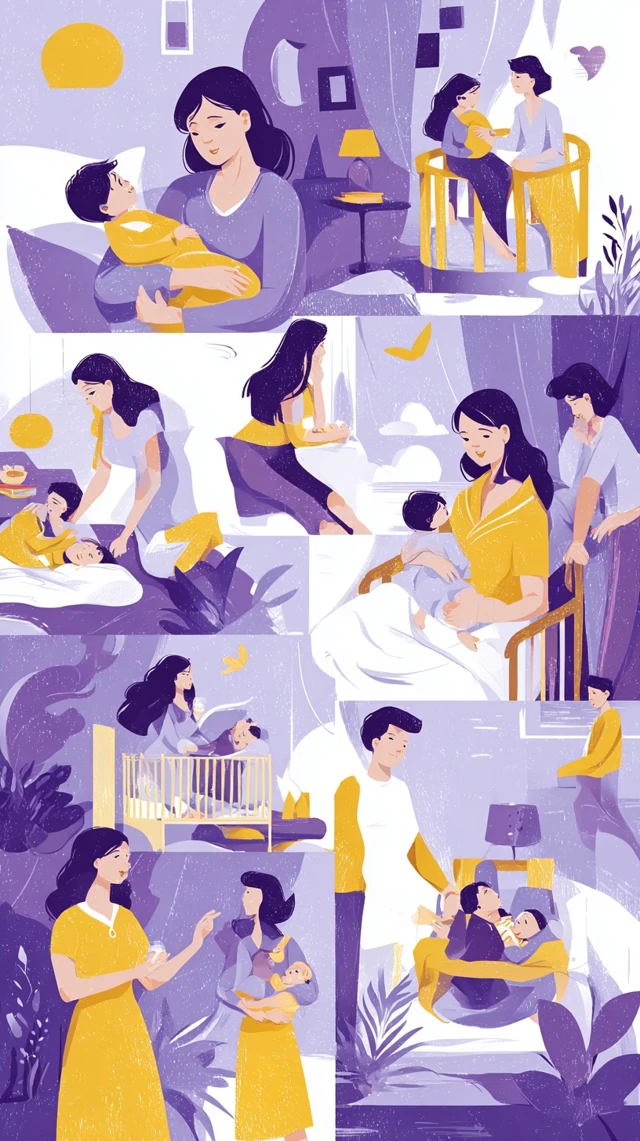 Mother and Baby Scenes Collage Art