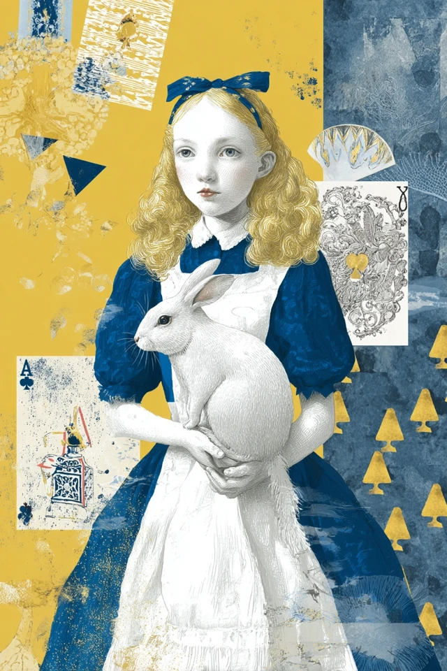 Alice in Wonderland Watercolor Border for Junk Journaling