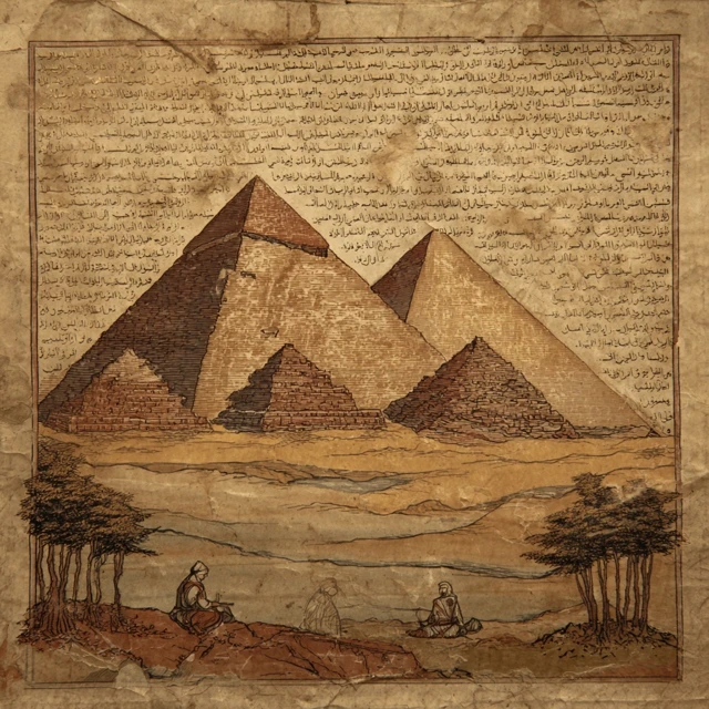 Giza Pyramids Abbasid Illustration