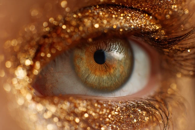 Golden Eye Glitter Closeup