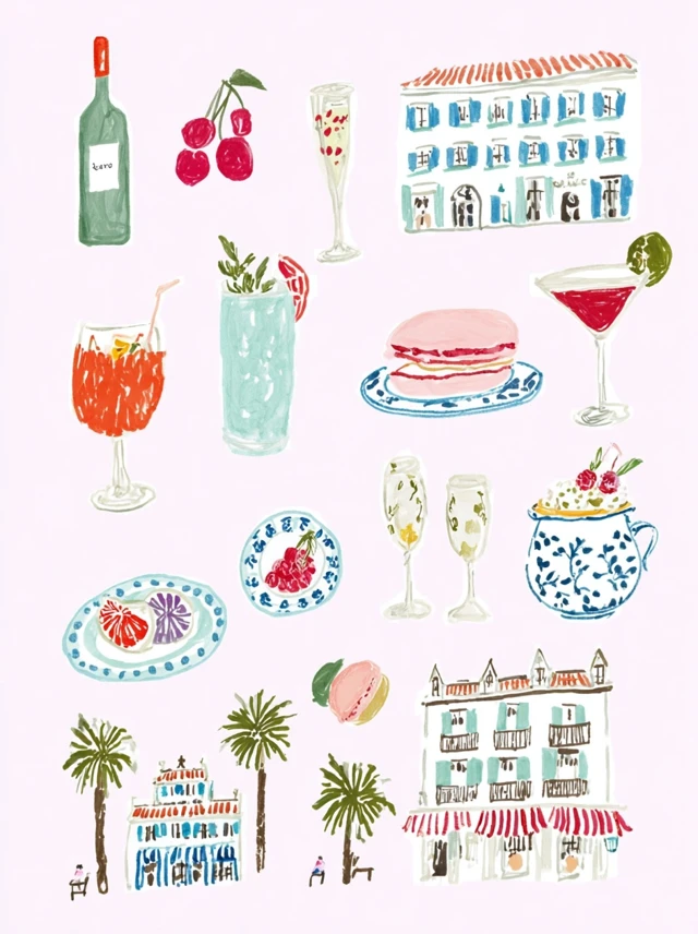 Hand Drawn Wedding Summer Europe Illustrations