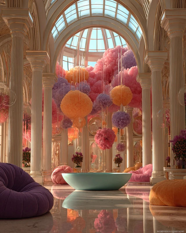 Futuristic Interior Cloud Garden Design
