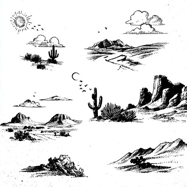 Desert Minimalist Tattoo Art