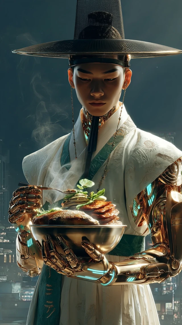 Cybernetic Korean Hanbok Robot Gamjatang