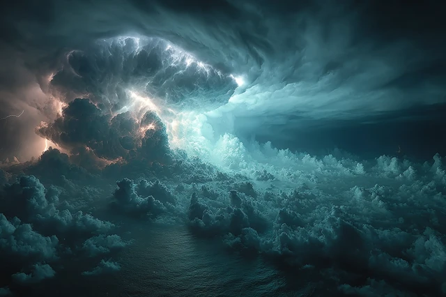 Ominous Storm Clouds Gathering Sky Artwork