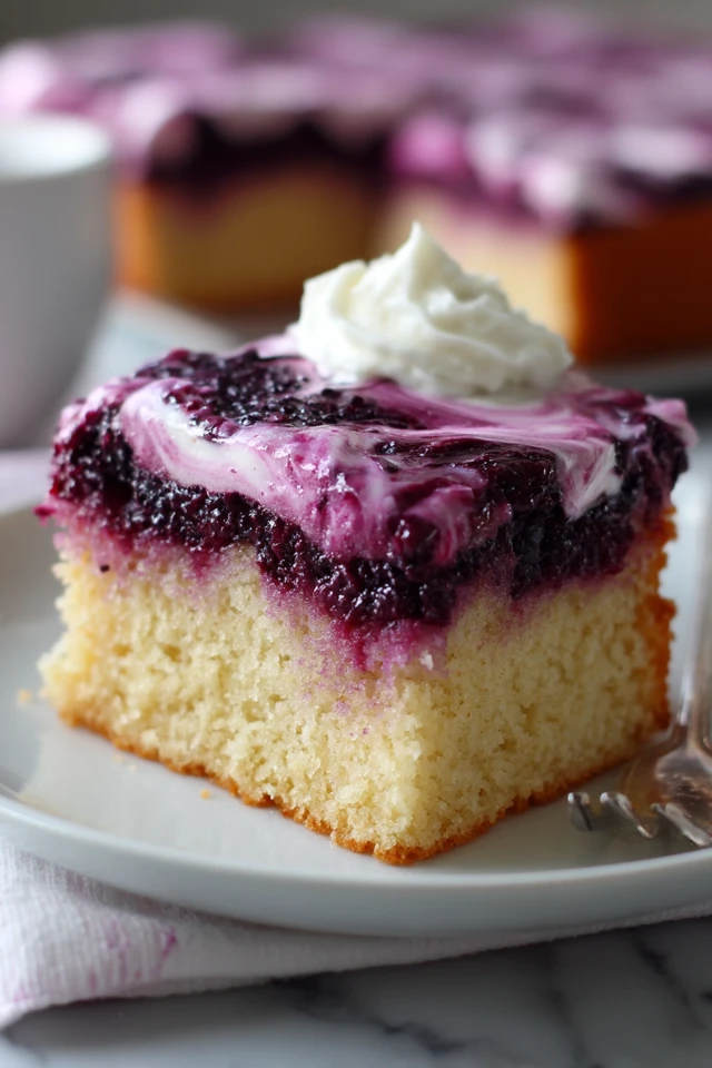 Blackberry Lavender Swirl Sheet Cake Delicious Dessert