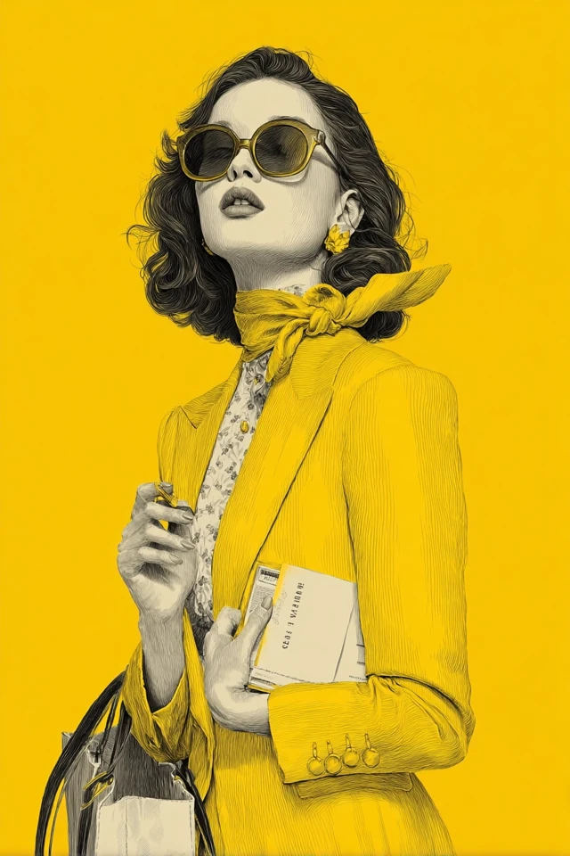 Fashion Illustration Woman Saving on Everything