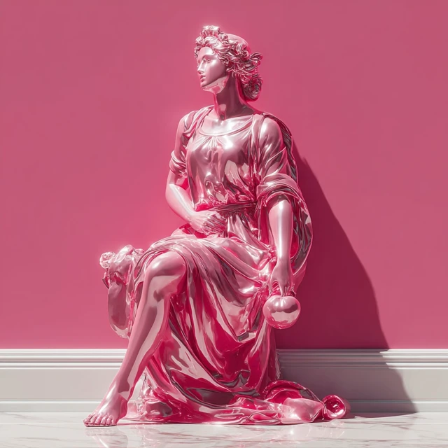 Aphrodite Statue Pink Plastic Detailed
