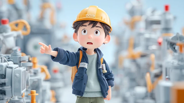 Cartoon Chinese Boy In Safety Gear Illustration