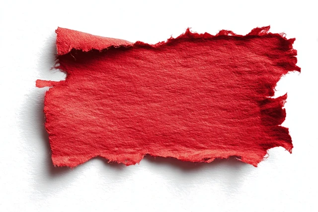 Red Ripped Paper Isolated on White Background