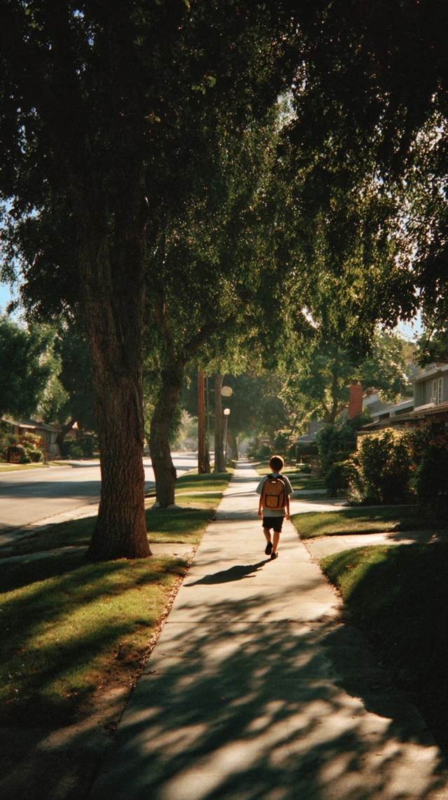 Child Walking Home 90s Nostalgia Suburbia