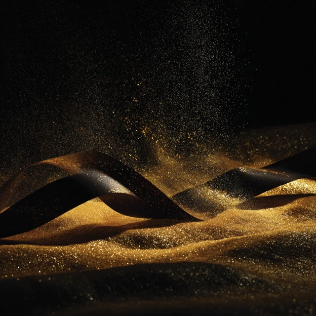 Elegant Black and Gold Ribbon Luxury Design