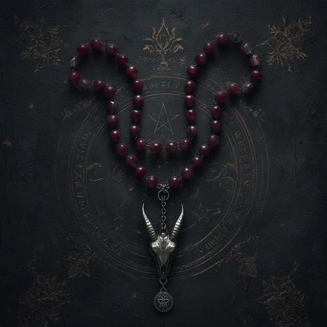 Satanic Rosary Necklace Dark Occult Jewelry