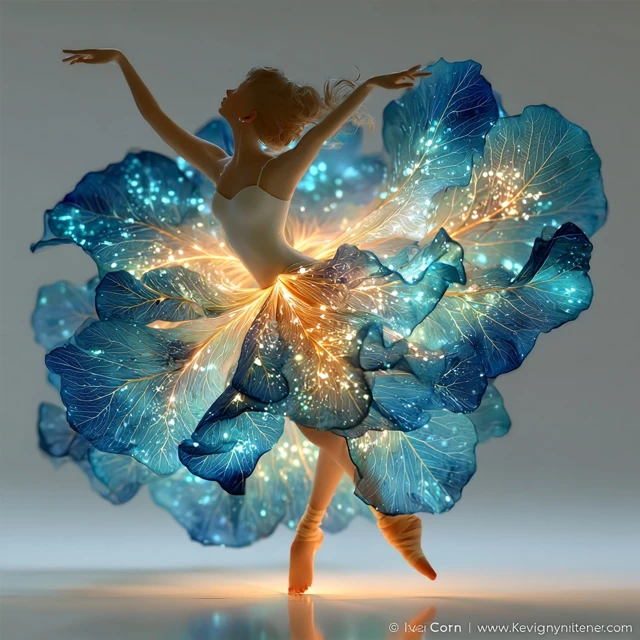 Ballet Dancer in a Magical Flower Dress