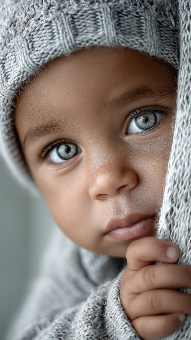 Baby with Glowing Eyes Cinematic Portrait