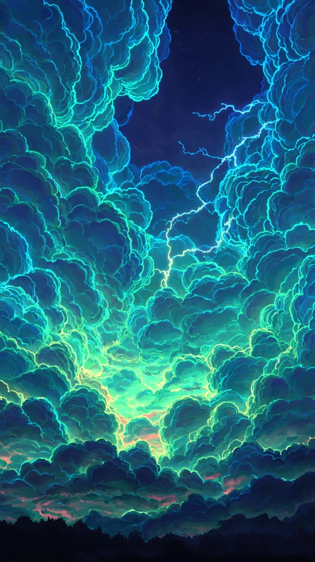 Lightning Storm Night Sky HD Photo