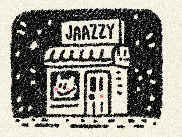 Jazzzy Digital Logo Vintage Diner Cartoon Style