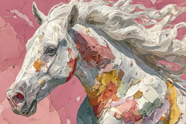 Abstract Horse Running Oil Painting