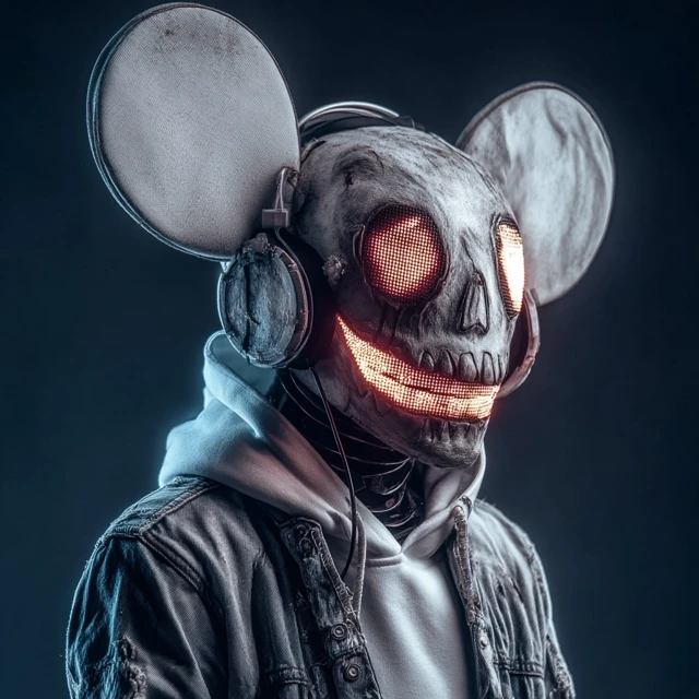 EDM Artist Skull Mask LED Lights Portrait