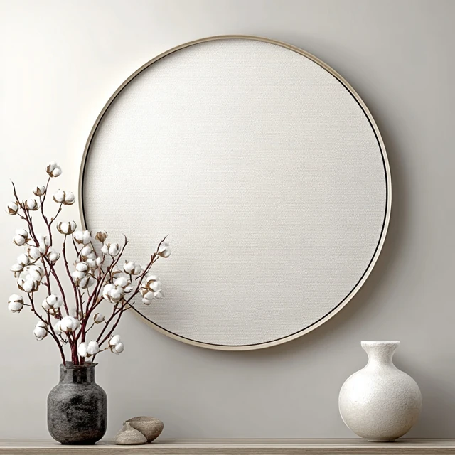 Artwork Mockup Circular Frame Modern Home