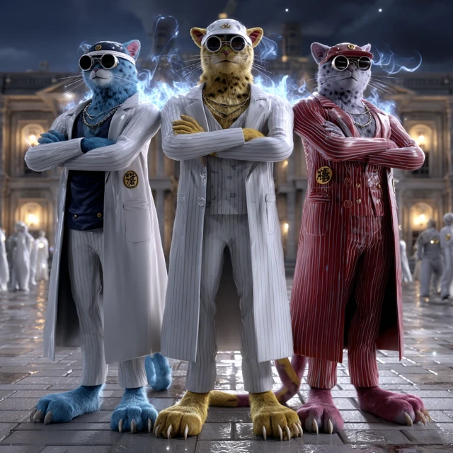 One Piece Marine Admirals Cat Characters 3D Anime Style