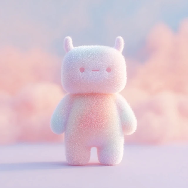 Dreamy Pastel Monster Illustration Calming Artwork