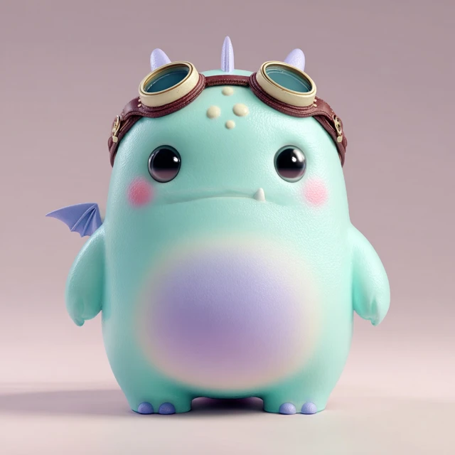 Cute 3D Cartoon Dragon Character