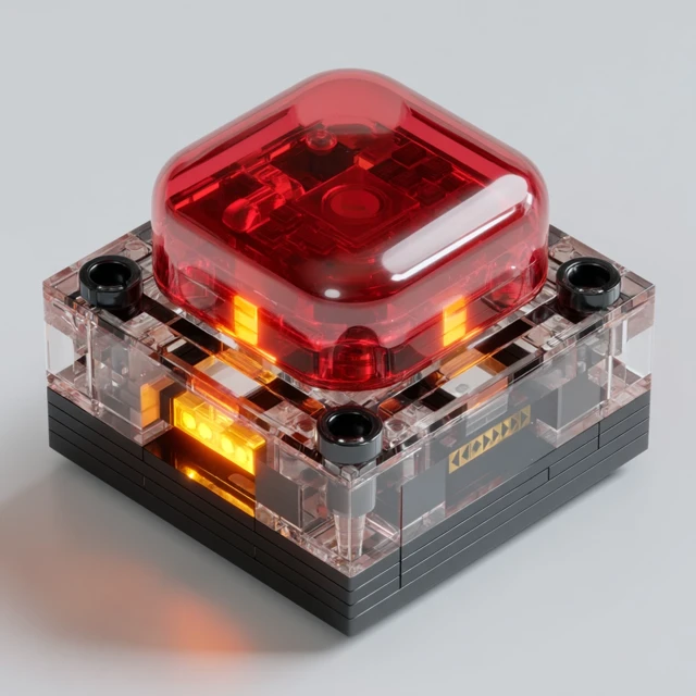 LEGO Red Button Photorealistic Model