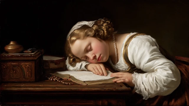 Jan Steen Oil Painting Elegant Woman Praying