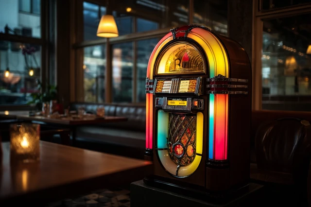 Jukebox in a Cafe Retro Music Scene