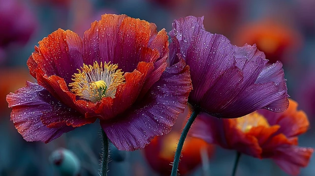 Vibrant Poppies in the Meadow Nature Photography