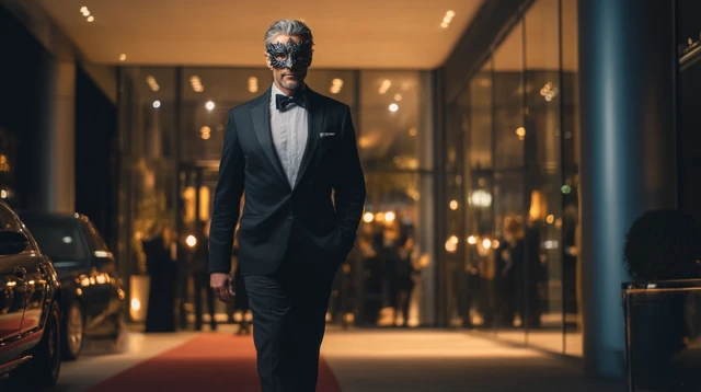Masquerade Party Elegant Man in Tuxedo