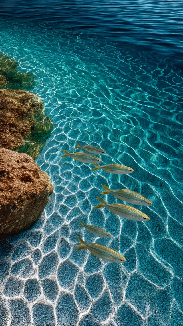 Underwater Fish Swimming Turquoise Sea