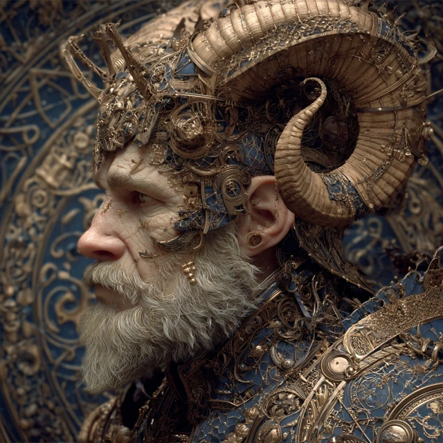 Fantasy Portrait of a Horned King