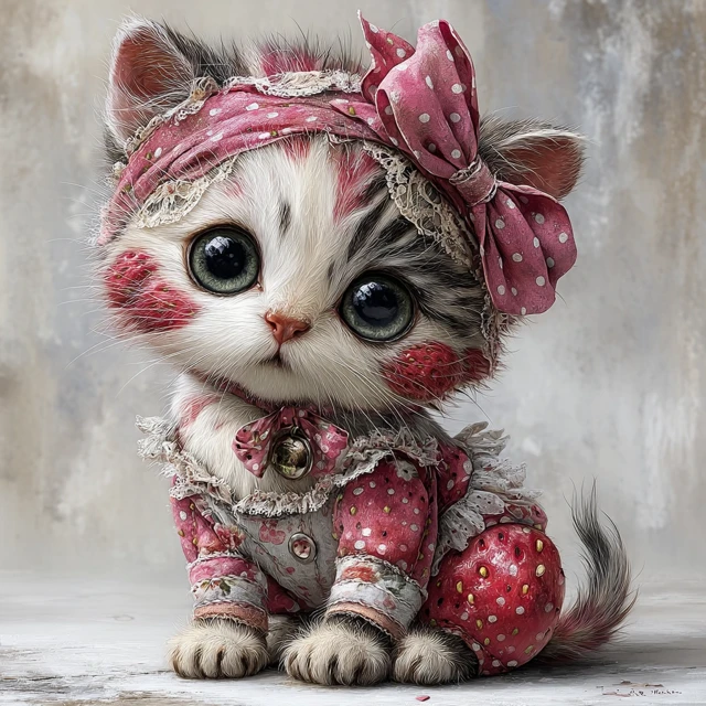 Cute Strawberry Illustration With Floral Details