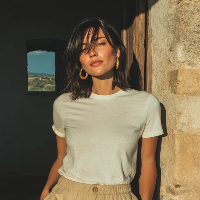 Young Latina Woman in White TShirt