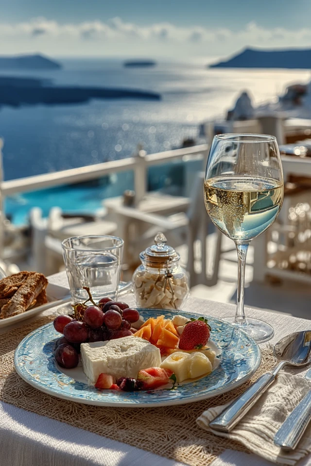 Greek Food and Wine on Santorini Greece
