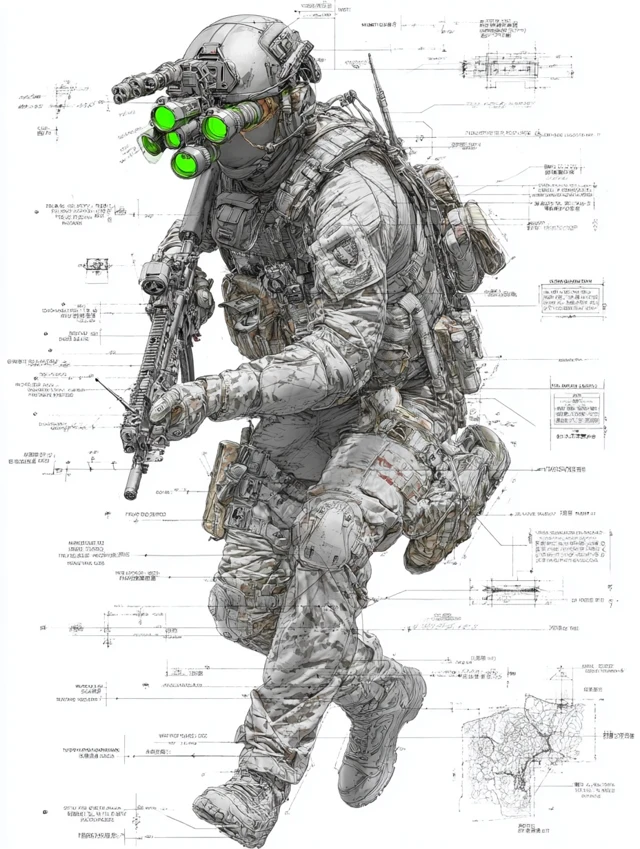 Special Forces Operator Blueprint Night Raid 3D Render